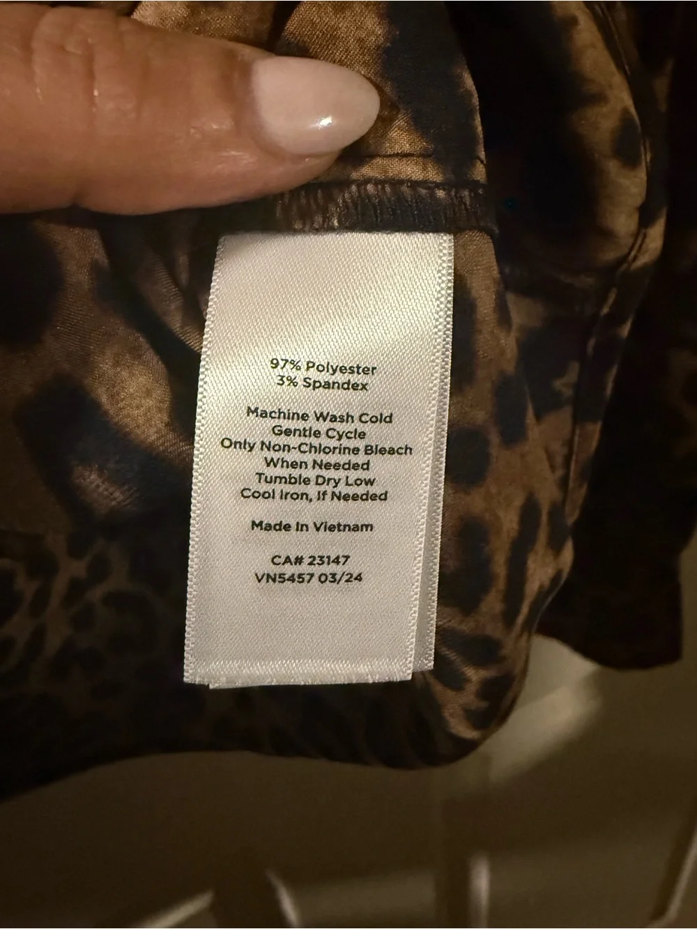Talbots Leopard Print Satin Button-Up Blouse - Brown & Black, Large Petite